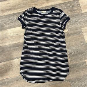 Navy Striped T-Shirt Dress